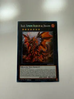 Yugioh - Blaze, Supreme Ruler of All Dragons - Secret 1st - BLTR-EN045 - NM - Image 1