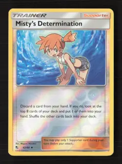 Misty's Determination Uncommon Reverse Holo Hidden Fates 62/68 LP Pokemon TCG - Image 1