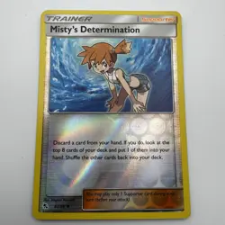 Pokemon TCG Misty's Determination 62/68 Sun & Moon Hidden Fates Reverse Holo NM - Image 1