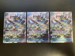 x3 One Piece TCG Trafalgar Law Op07-047 OFFLINE REGIONAL Event pack 2025-26 NM - Image 1