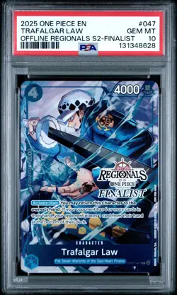 2025 ONE PIECE OFFLINE REGIONALS FINALIST OP07-047 TRAFALGAR LAW PROMO PSA 10 - Image 1