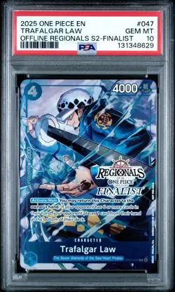 2025 ONE PIECE OFFLINE REGIONALS FINALIST OP07-047 TRAFALGAR LAW PROMO PSA 10 - Image 1
