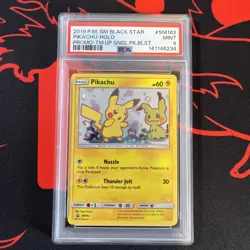 Pokemon TCG Pikachu SM162 Black Star Promo Team Up - PSA 9 - Image 1