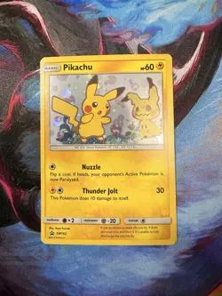 Pokemon TCG Pikachu SM162 Holo Black Star Promo - Image 1