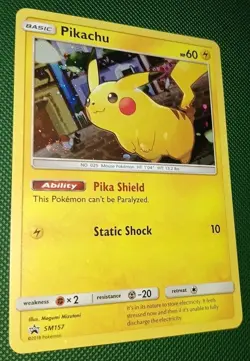 Pokemon PIKACHU SM157 Holo 2018 Sun & Moon Black Star Promo LP/NM - Image 3
