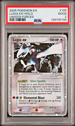 PSA 2 2005 Pokemon EX Unseen Forces Lugia EX Holo Foil Rare 105/115 - Image 1