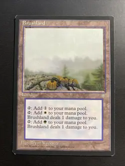 Magic The Gathering Ice Age Brushland MTG NM - Image 1