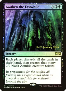 Awaken the Erstwhile (NM) #81 Foil Prerelease Ravnica Allegiance Magic card - Image 1