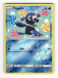 Popplio (65) SM - Lost Thunder #65 (2018) Common Reverse Holo NM Pokemon - Image 1