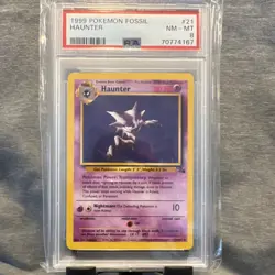 1999 Pokemon Fossil Haunter #21/62 PSA 8 1st Edition - Image 1