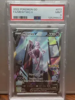 2022 POKEMON GO #072 FULL ART/MEWTWO V PSA 9 - Image 1