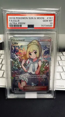 2018 Pokemon Sun & Moon Ultra Prism Lillie Full Art 151/156 PSA 10 Gem Mint - Image 1