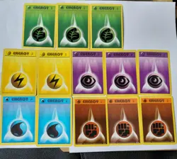 WOTC Pokemon BASE SET 2 ENERGY CARDs LOT OF 13 - Image 1