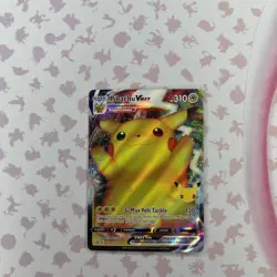 Pokemon TCG VMAX SWSH062 Pikachu Full Art 25th Anniversary Promo - Image 1