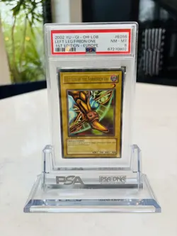2002 YU-GI-OH! LEFT LEG OF THE FORBIDDEN ONE LOB-E098 1ST EDITION CARD PSA 8 - Image 1