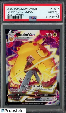 2022 Pokemon SWSH Lost Origin #TG17 Pikachu Vmax FA PSA 10 GEM MINT - Image 1