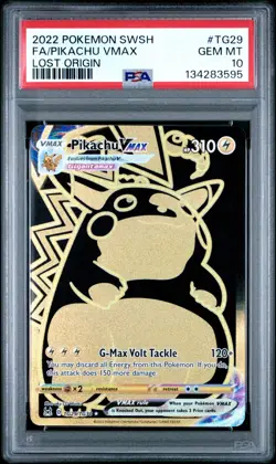 2022 POKEMON SWSH FULL ART PIKACHU VMAX LOST ORIGIN #TG29 PSA 10 GEM MINT - Image 1