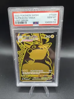 2022 POKEMON SWORD & SHIELD LOST ORIGIN #TG29 FULL ART/PIKACHU VMAX PSA 10 - Image 1