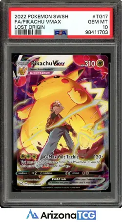 Pokemon 2022 Pikachu VMAX TG17 Full Art Gigantamax Lost Origin GEM MINT PSA 10 - Image 1