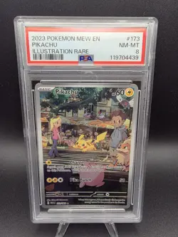 Pikachu 173/165 Pokemon 151 Scarlet & Violet Holo Illustration Rare - PSA 8 EN - Image 1
