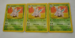 1999 POKEMON NIDORINO 37/102 , LOT OF THREE CARDS - Image 1