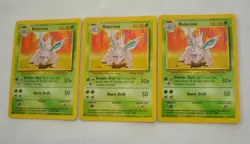 1999 POKEMON NIDORINO 37/102 , LOT OF THREE CARDS - Image 2