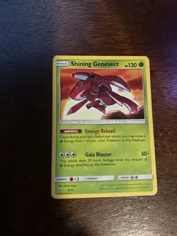 Pokemon TCG Shining Genesect Holographic Rare Card 9/73 Shining Legends - Image 1