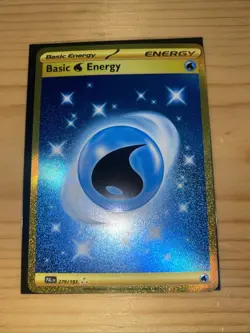 Pokemon Gold Basic Water Energy TCG Paldea Evolved Holo Hyper Rare Card 279/193 - Image 1