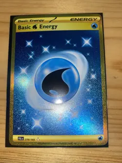 Pokemon Gold Basic Water Energy TCG Paldea Evolved Holo Hyper Rare Card 279/193 - Image 3