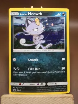 HP/DMG Alolan Meowth - SM43 - Holo Promo Pokemon Card - Image 1