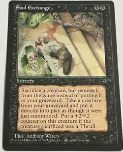 Soul Exchange Cards 1994 Fallen Empires Magic the Gathering Un Played Card - Image 1