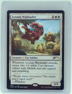 Leonin Warleader - Cat Soldier 022 NM MTG Secret Lair Drop Series OMG Kitties - Image 1