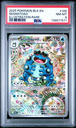 Pokemon TCG Seismitoad 105/086 Black Bolt Illustration Rare PSA 8 - Image 1