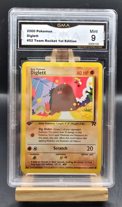 2000 Pokemon Rocket 1st Edition #52 Diglett GMA 9 - Image 1