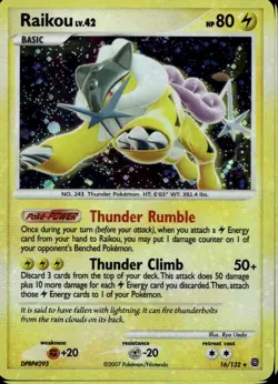 Raikou 16/132 Holo Bleed DP Secret Wonders Pokemon - Image 1