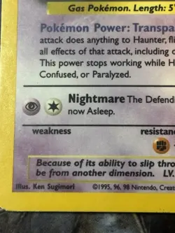 Pokemon TCG Haunter 6/62 Fossil Unlimited Holo Rare DMG - Image 2