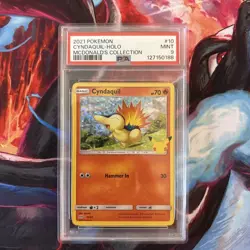 PSA 9 GEM MINT Cyndaquil 2021 McDonalds Collection Holo Pokemon 10/25 - Image 1