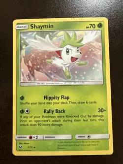 Shaymin 7/73 Holo Rare NM Pokemon TCG Shining Legends - Image 1