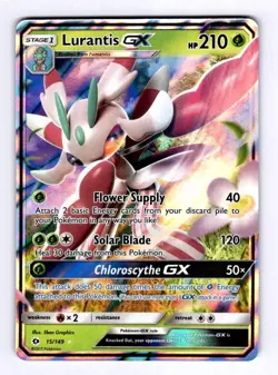 Lurantis GX SM Base Set #15 (2017) Ultra Rare Holo NM Pokemon - Image 1