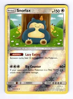 Snorlax SM - Unbroken Bonds #158 (2019) Reverse Holo NM Pokemon - Image 1