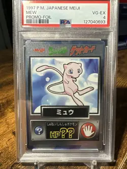 1997 Pokemon Japanese Meiji Mew Promo Foil PSA 4 - Image 1