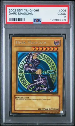 2002 Yu-Gi-Oh! Starter Deck: Yugi SDY-006 Dark Magician PSA 2 Unlimited - Image 1
