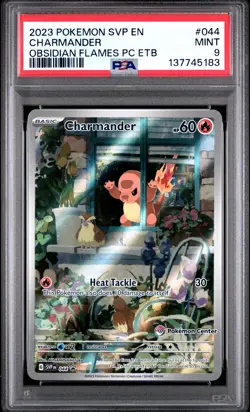 2023 POKEMON OBSIDIAN FLAMES POKEMON CENTER ETB PROMO #044 CHARMANDER PSA 9 - Image 1