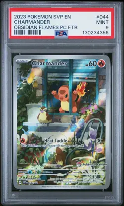 2023 POKEMON OBSIDIAN FLAMES POKEMON CENTER ETB PROMO #044 CHARMANDER PSA 9 - Image 1