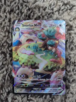 Pokemon TCG Snorlax VMAX Holo Ultra Rare Card Sword & Shield Base Set 142/202 - Image 1