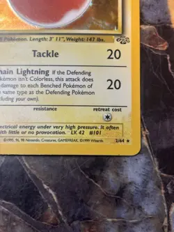 Pokemon TCG Electrode Jungle Holo Card 2/64 Unlimited Rare, Heavy Played HP - Image 3