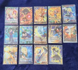 14 Shiny/Foil/Holo Dragon Ball Super R Cards Lot With No Duplicates - Image 1