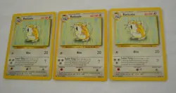 1999 POKEMON RATICATE 40/102 , LOT OF THREE CARDS - Image 2
