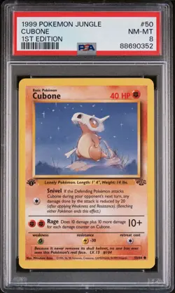 1999 Pokemon Cubone Jungle First Edition 50/64 PSA 8 NM-MT WOTC Pokemon 1st Ed - Image 2