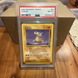 1999 POKEMON JUNGLE 1ST ED #50 CUBONE PSA 8 - Image 1